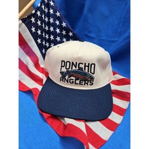 Poncho Anglers Outdoors Fish Hat Cap Snapback Trucker Embroidered Fishing Logo